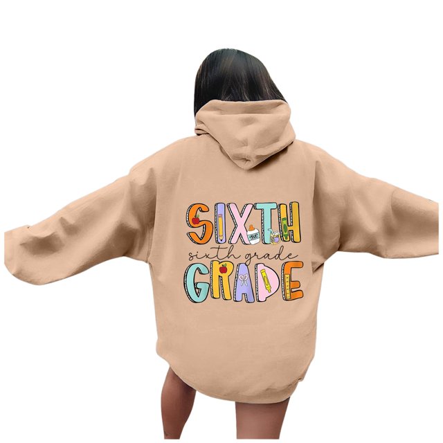 Chandail à Capuche pour Femmes avec Graphique Enseignant Manches Longues Design Quotidien Décontracté et Confortable pour Automne et Hiver