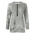 thumbnail image 4 of 2023 Chandail de Mode pour Femmes Rabais de 50 % Liquidation Hauts pour Femmes Automne Manches Longues Chandail Ample Chemise Chic Décontractée Chandails à Rayures à Col Rond pour Dames, 4 of 5