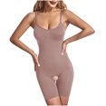 thumbnail image 1 of Dealovy Bodysuits for Women Low Cut Slim Fitted Solid Color Shapewear Spaghetti Strap Sleeveless Basic Jumpsuits, 1 of 4