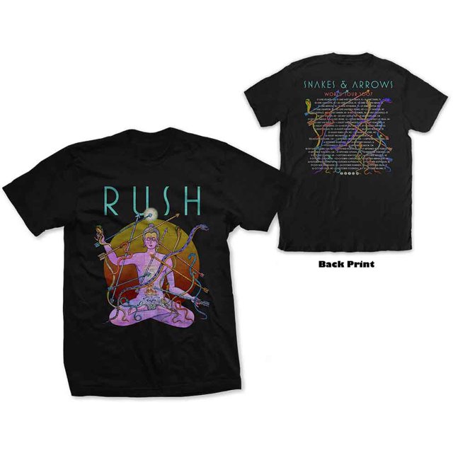 Rush Unisex T-Shirt Snakes & Arrows Tour 2007 (Back Print)