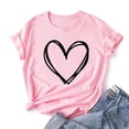 thumbnail image 2 of T-shirt à Manches Courtes pour Femmes avec Imprimé de la Saint-Valentin, Haut Graphique Fantaisie, 2 of 3