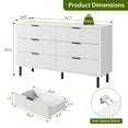 thumbnail image 2 of Bingirl 54.7-Inch Chest of Drawers: White Modern Fluted 6-Drawer Dresser with Metal Legs, Handles and Anti-Tipping Design for Bedroom, Living Room, Hallway, 2 of 6