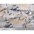 thumbnail image 2 of Soimoi Gray Rayon Fabric Mix Dog Print Sewing Fabric Yard 42 Inch Wide, 2 of 3