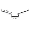 thumbnail image 3 of Krator Guidon de Moto 1" Chrome Z-Bars Cruiser Bike Compatible avec Harley Davidson FXB Dyna Sturgis 80, 3 of 4