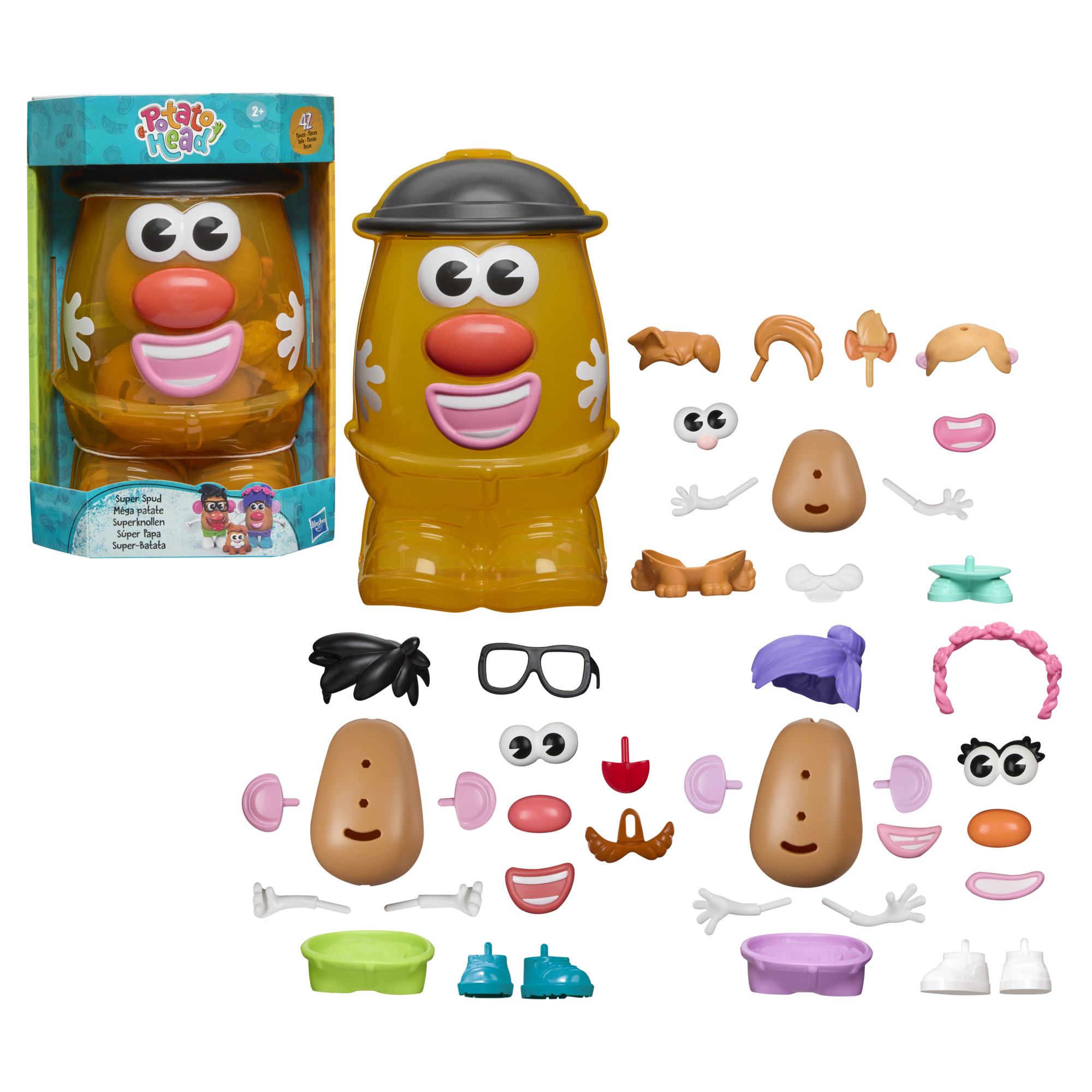 Potato Head coffret Méga patate avec 42 accessoires Potato Head, jouets pour filles et garçons, dès 2 ans