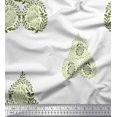 thumbnail image 1 of Soimoi Polyester Crepe Fabric Leaves & Paisley Block Print Fabric by The Yard 42 Inch Wide, 1 of 3