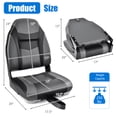 thumbnail image 3 of Costway High Back Folding Boat Seats with Black Grey Sponge Cushion & Flexible Hinges, 3 of 9
