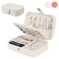 thumbnail image 1 of Dsseng Jewelry Box for Women  Double Layer Soft Travel Jewelry Organizer  Adjustable Portable Jewelry Display Box Storage Case for Necklace Earring Rings  High Capacity and Compact  Black, 1 of 10