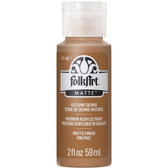 Folkart Matte Acrylic Craft Paint, 2 fl. oz., Raw Sienna