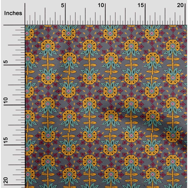 oneOone Coton Flex Tissu Feuilles & Imprimé Floral 1 Yard 40 Inch Wide