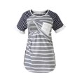 thumbnail image 1 of Vêtements de Grossesse Offres de l'Action de Grâce Liquidation Été Vêtements de Maternité pour Femmes Col Rond Manches Courtes Volants Pli Hauts de Grossesse, 1 of 5