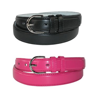CTM®  Leather 1 1/8 Inch Dress Belt (Pack of 2 Colors) (Women's)