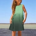 thumbnail image 2 of FhsagQ Robes Filles Été Sans Manches Robe Ligne Confort Col Rond Décontractée avec Imprimé Dégradé pour Tout-Petits Enfants Plage Extérieur Fille Printemps le 7 Juillet Robes Taille 6-7 Printemps Vert 3-4 Ans, 2 of 5