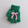thumbnail image 2 of HAming Kids Knit Gloves Soft Comfy Thicken Winter Warm Touch Screen Texting Solid Color Mittens with Bow Tie, 2 of 3