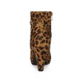 thumbnail image 2 of Unique Bargains Bottines à Talon pour Femme à Enfiler à Glissière Bout Rond Léopard (Taille 7,5), 2 of 7