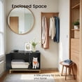 thumbnail image 4 of LEDREM Modern Cat Litter Box Furniture - Hidden Enclosure with Scratching Mat, Dual Doors, Side Table Function, Black and Gold, 4 of 5