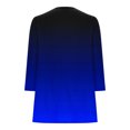 thumbnail image 4 of Penkiiy Chemises Demi-Fermeture Éclair pour Femmes Dégradé Imprimé Col en V Tunique Manches 3/4 Roulable Décontracté Tendance TG Bleu, 4 of 5