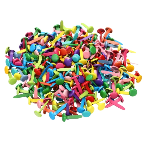 Unique Bargains Attaches en Papier 8 x 18 mm pour Bricolage en Papier, 300 Pcs Attaches Rondes en Papier