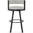 thumbnail image 2 of Amisco Browser 30 in. Swivel Bar Stool - Light Grey Polyester / Black Metal, 2 of 9