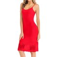 thumbnail image 1 of Femmes Écharpe Dentelle Couture Ourlet U Cou Couleur Unie Robe Midi, 1 of 3