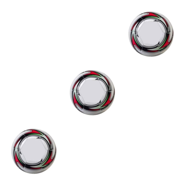 Decodeary PU Leather Football Waterproof Competitive Game Soccer Ball For Kids Fun Football PVC Football Balls White 3Set