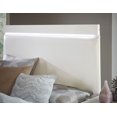 thumbnail image 3 of Modern LED Bedroom Set 3pc White Finish Full Bed and Two Nightstands Set Furniture, 3 of 7