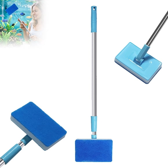 Outdor Aquarium Reinigungsbürste Glasbürste Schwammkopf Teleskopgriff Metallstab Zu Reinigen Für Aquarien Für Innenräume Fischbecken Quadratischer 3