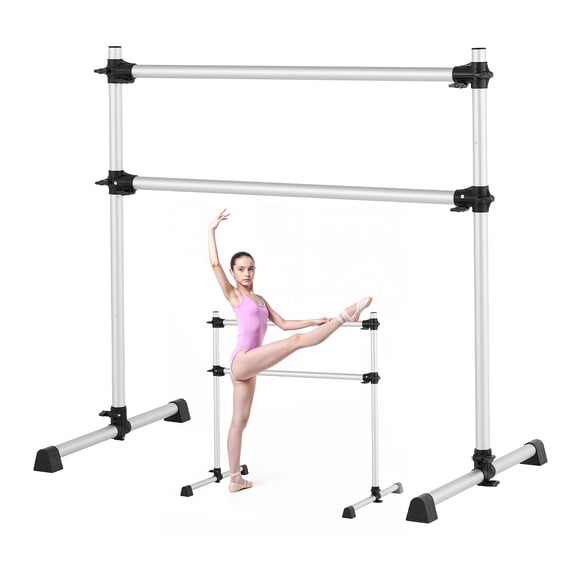 VEVOR 4Ft Ballet Barre Freestanding Portable Fitness Dance Bar Height Adjustable