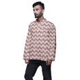 thumbnail image 2 of Atasi Kurta Décontractée Imprimée à Col Chinois Chemise Ethnique Kurta Courte pour Homme Tunique, 2 of 5