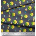 thumbnail image 2 of Soimoi Crepe Silk Fabric Skull,Sun & Palm Tree Nature Print Fabric by Yard 42 Inch Wide, 2 of 3