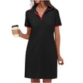 thumbnail image 2 of Meichang Robe Chemise Courte d'Été pour Femmes à Col à Revers en V, Manches Courtes, Tennis Golf, avec Poches, 2 of 10