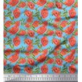 thumbnail image 1 of Soimoi Blue polyester Crepe Fabric Leaves & Floral Fabric Prints By Yard 42 Inch Wide, 1 of 6