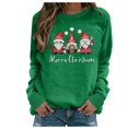 thumbnail image 1 of jsaierl Chandails de Noël pour Femmes à Manches Longues, Haut Graphique avec Gnomes, Chandail à Col Rond Amusant, Chandail Graphique pour Femmes, Mode 2024, 1 of 4