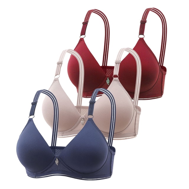 FhsagQ Soutien-Gorge Soutiens-Gorge pour Femmes Grande Taille Bleu avec Robe Assortie 3 Pcs Soutien-Gorge d'Été Confortable Mince Poitrine Paraît Petite Rassemblé Respirant Confortable Sans Armature Maintien Tombant Soutien-Gorge Bleu 42