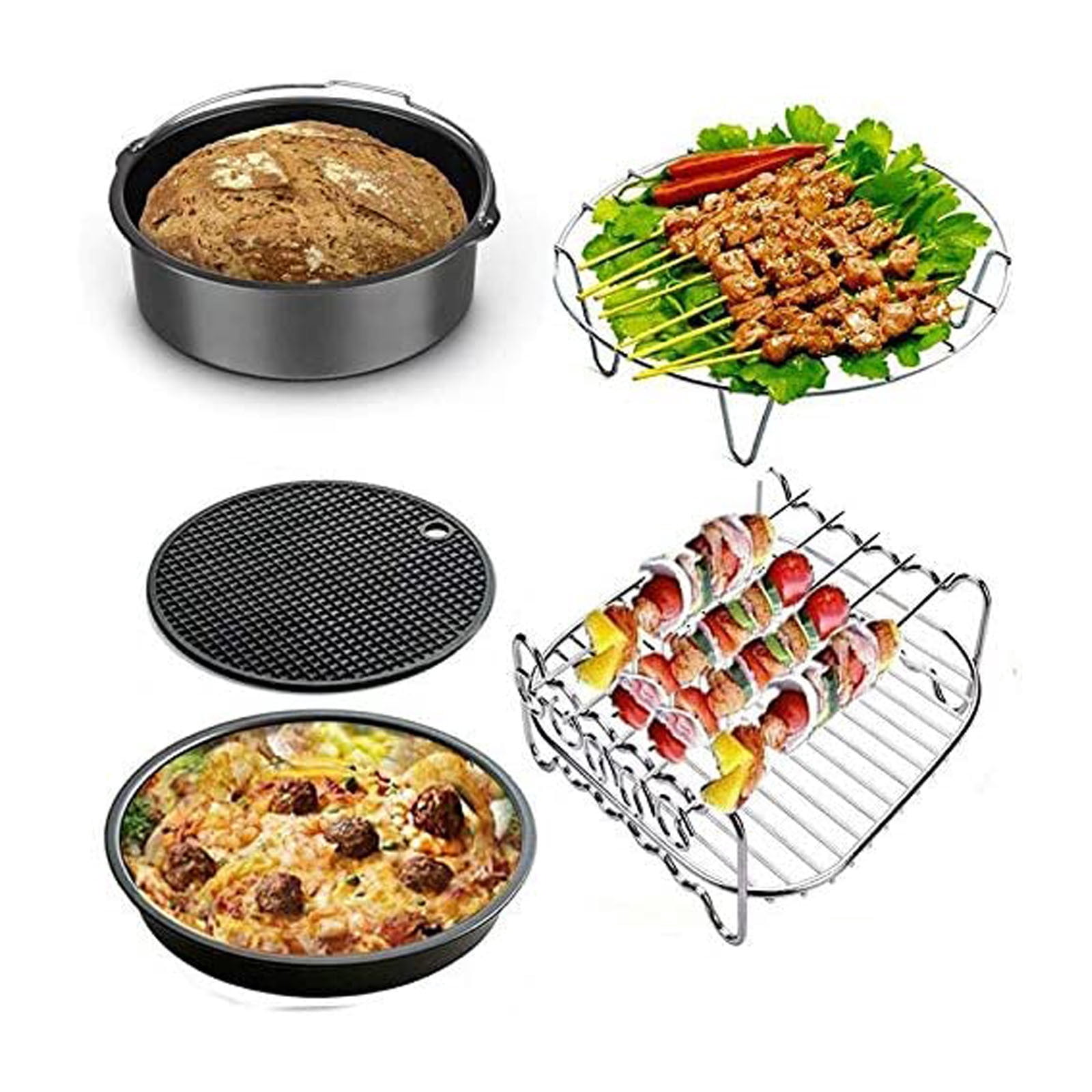 Suncoda Air Fryer, 8Pcs Fryer Accessories 7 Inch for Grill Pot Kitchen Cooking Tool