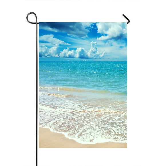 GCKG Drapeau de Jardin Vagues Océaniques California Paradise Drapeau Extérieur Décoration de Cour 28x40 Pouces