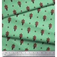 thumbnail image 3 of Soimoi Velvet Fabric Leaves & Floral Block Print Fabric by the Yard 58 Inch Wide, 3 of 4
