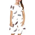 thumbnail image 2 of Soldes de Liquidation Aujourd'hui Offres Iumwxz Robe Décontractée Trapèze Robe Tunique pour Adolescentes Robes Col Rond Mignonne à Motif Robe à Manches Courtes pour Filles Robes Ravissantes pour Fête 4-14a, 2 of 7