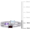 thumbnail image 2 of Miabella 3/4 Carat T.G.W. Multi-Gemstone Sterling Silver Triple Row Ring, 2 of 4