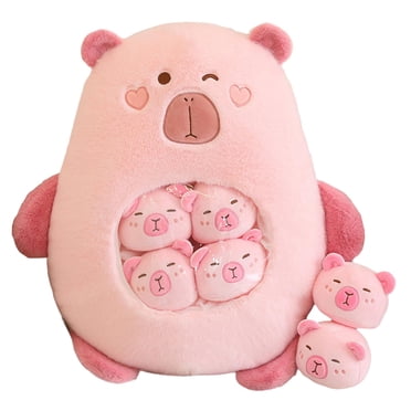 lionlar Capybara Jouet Dessin Animé de Collection Mignon Peluche Capybara pour Enfants Rose