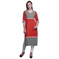 thumbnail image 1 of Bimba Tuniques Droites pour Femmes Kurta Imprimée Tenue d'Été Kurti pour Dames, 1 of 5