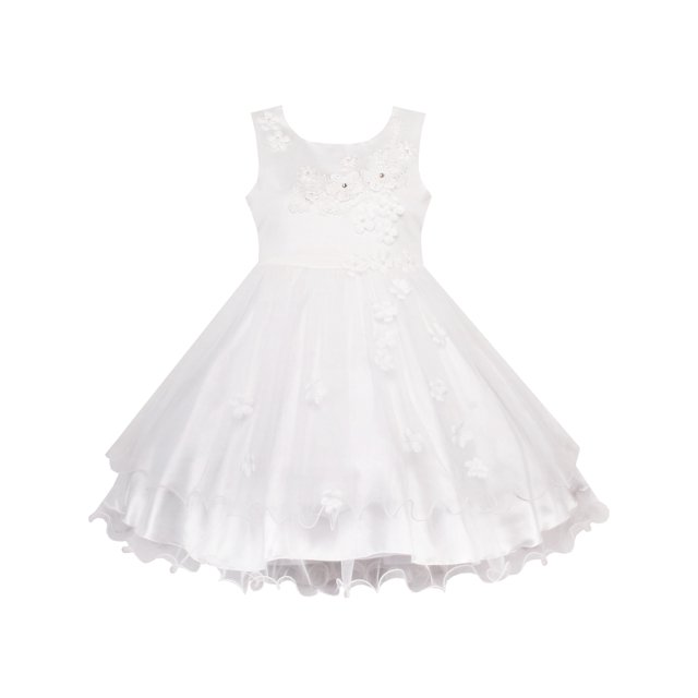 Robe de Demoiselle d'Honneur pour Fillette, Blanche, Mariage, Concours, 10 Ans