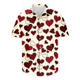 thumbnail image 5 of Weiqiqre Shirts for Men Funny Love Pattern Printed Short Sleeve Quick Dry Button Down Lapel Shirt, 5 of 5