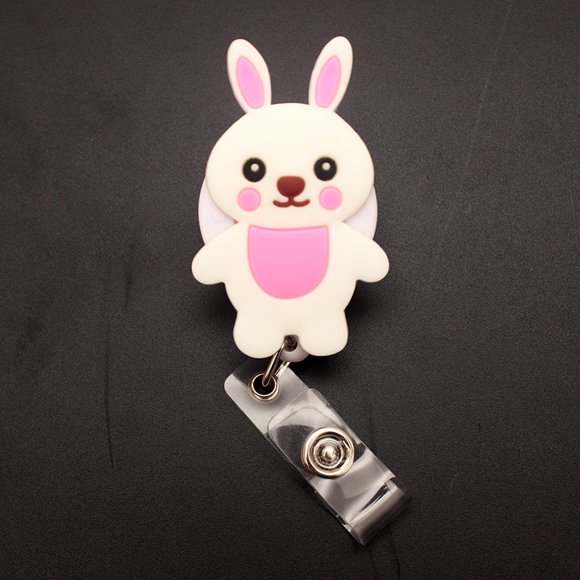 Bobine de Badge d'Hôpital en Silicone pour Étudiants Infirmiers, Support Rétractable pour Badge d'Identité avec Pince Crocodile Rotative à 360, Support de Nom 2