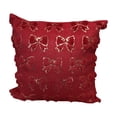 thumbnail image 2 of Polyester Pillowcase Red Bow Sequined Pillow Cover Quilted Plush Polyester Cushion Cover for Sofa Chair Seat Decor(1Pcs) Rkxzt, 2 of 9