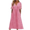 thumbnail image 3 of Yuyuzo Robe Longue Maxi Bohème pour Femmes, Robes Boho Tendance, Découpes, Col en V, Robe d'Été de Plage avec Poches, 3 of 7