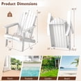 thumbnail image 2 of Gymax Lot de 4 Chaises Adirondack Pliantes pour Patio, Résistantes aux Intempéries, avec Porte-Gobelet, Cour, Blanc, 2 of 4