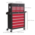 thumbnail image 3 of HOMCOM Rolling Tool Chest, Lockable Tool Storage Cabinet with 14 Drawers, 3 of 10
