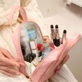 thumbnail image 4 of fastboy PU All Beauty Essentials In One Place Durable Makeup Bag Scratch-proof Cosmetic Organizer Bag Handle black, 4 of 6