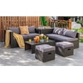 thumbnail image 1 of Costway Ensemble de Mobilier de Terrasse en Rotin 8 Pcs Rangement Peu Encombrant Coussin Housse Grise, 1 of 9
